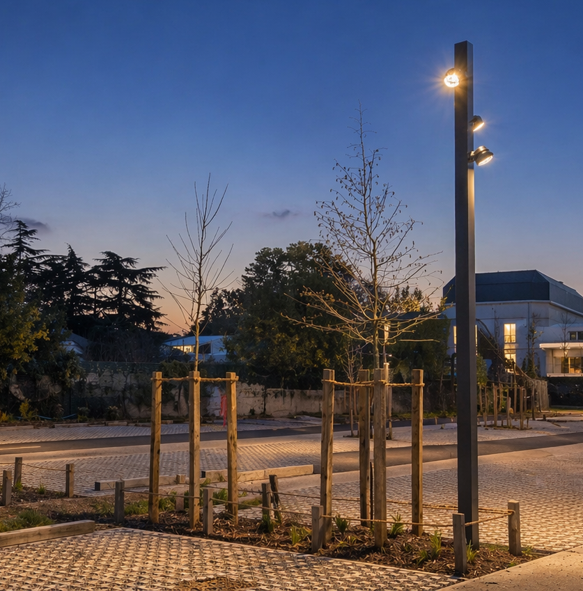 Mât support de projecteur nuit