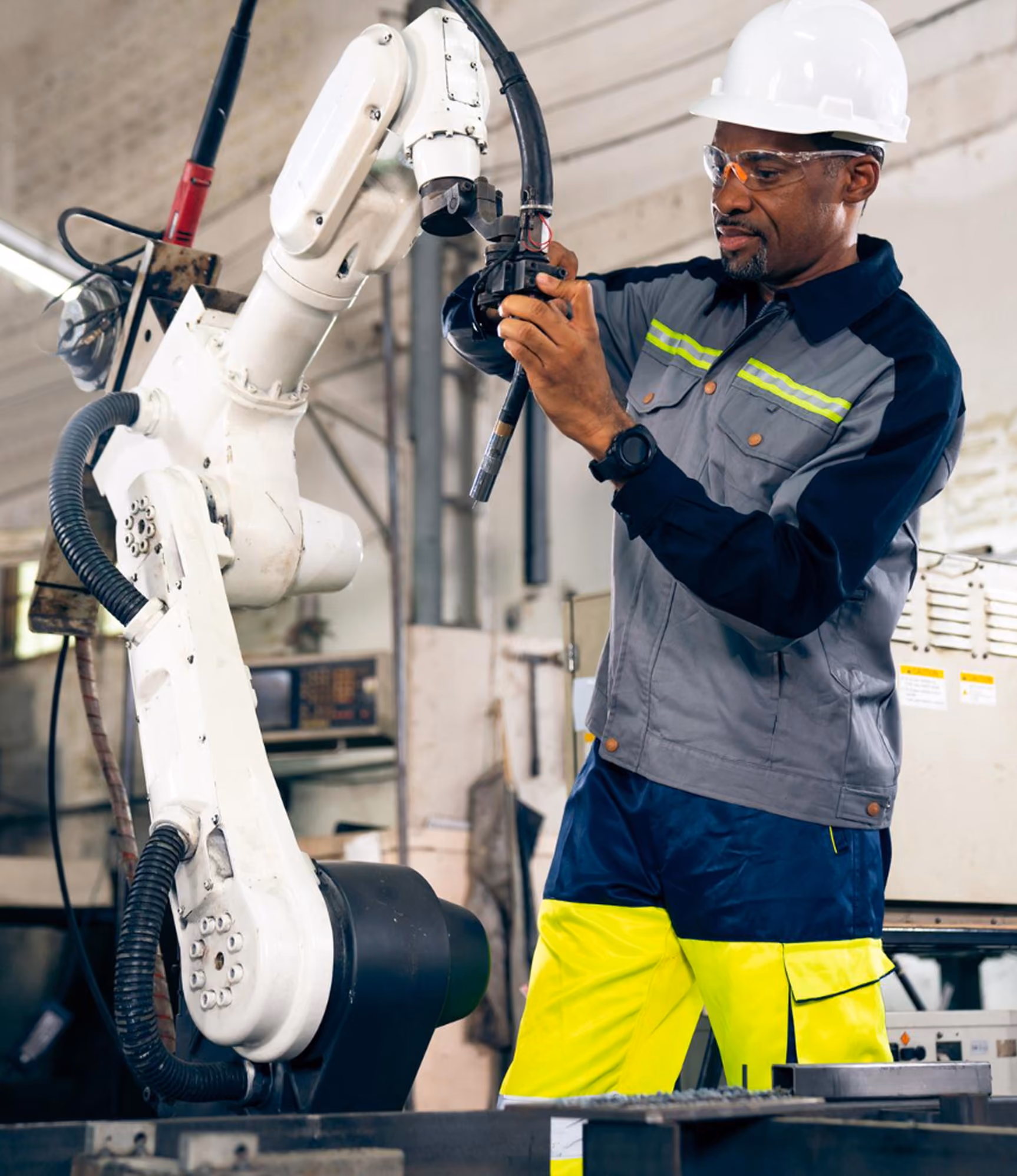 Technician at work on the plant floor