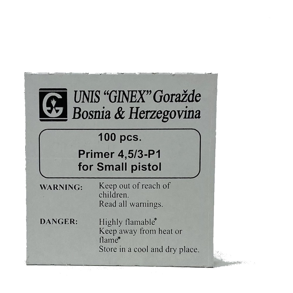 Ginex Small Pistol Primers (Box of 100)
