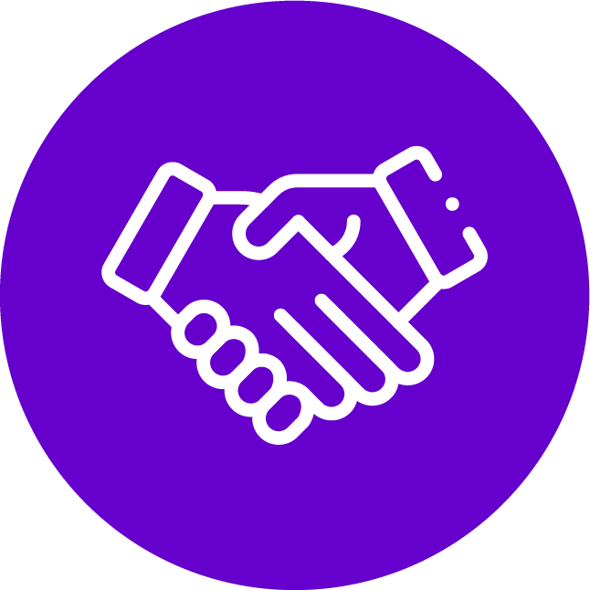 Icon eines Handschlags – Symbol für Kooperation oder partnerschaftliche Zusammenarbeit