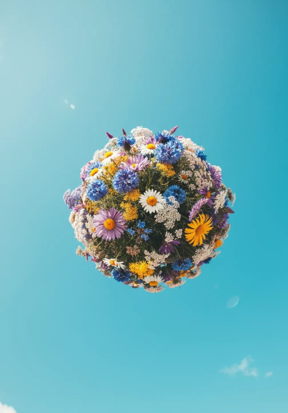 flower with blue background