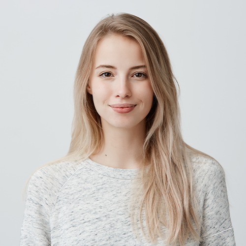 lady in white background