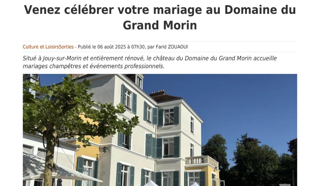 Article “Le Moniteur” de Seine-et-Marne 