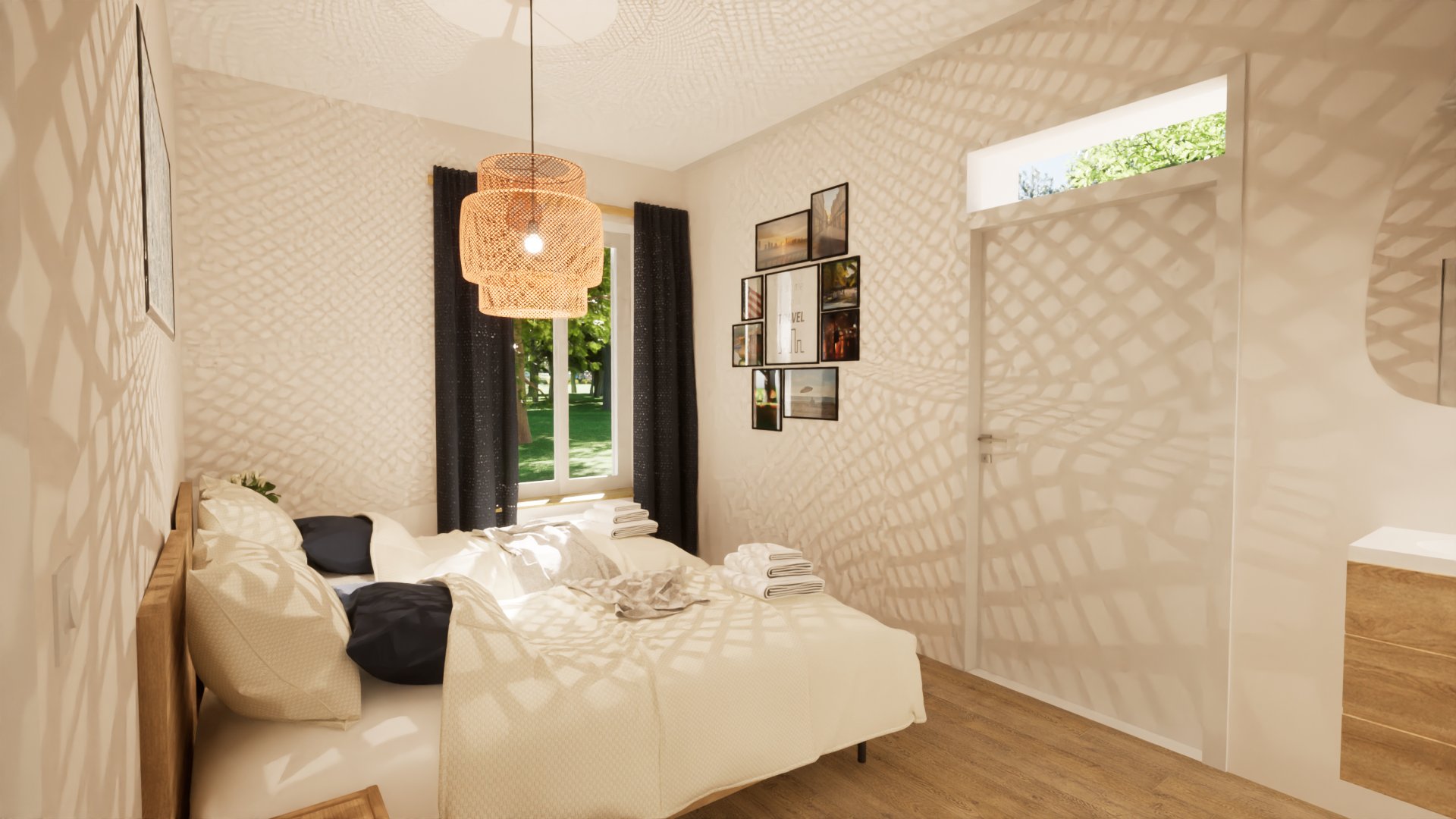 Chambre double avec décoration soignée au Domaine du Grand Morin.