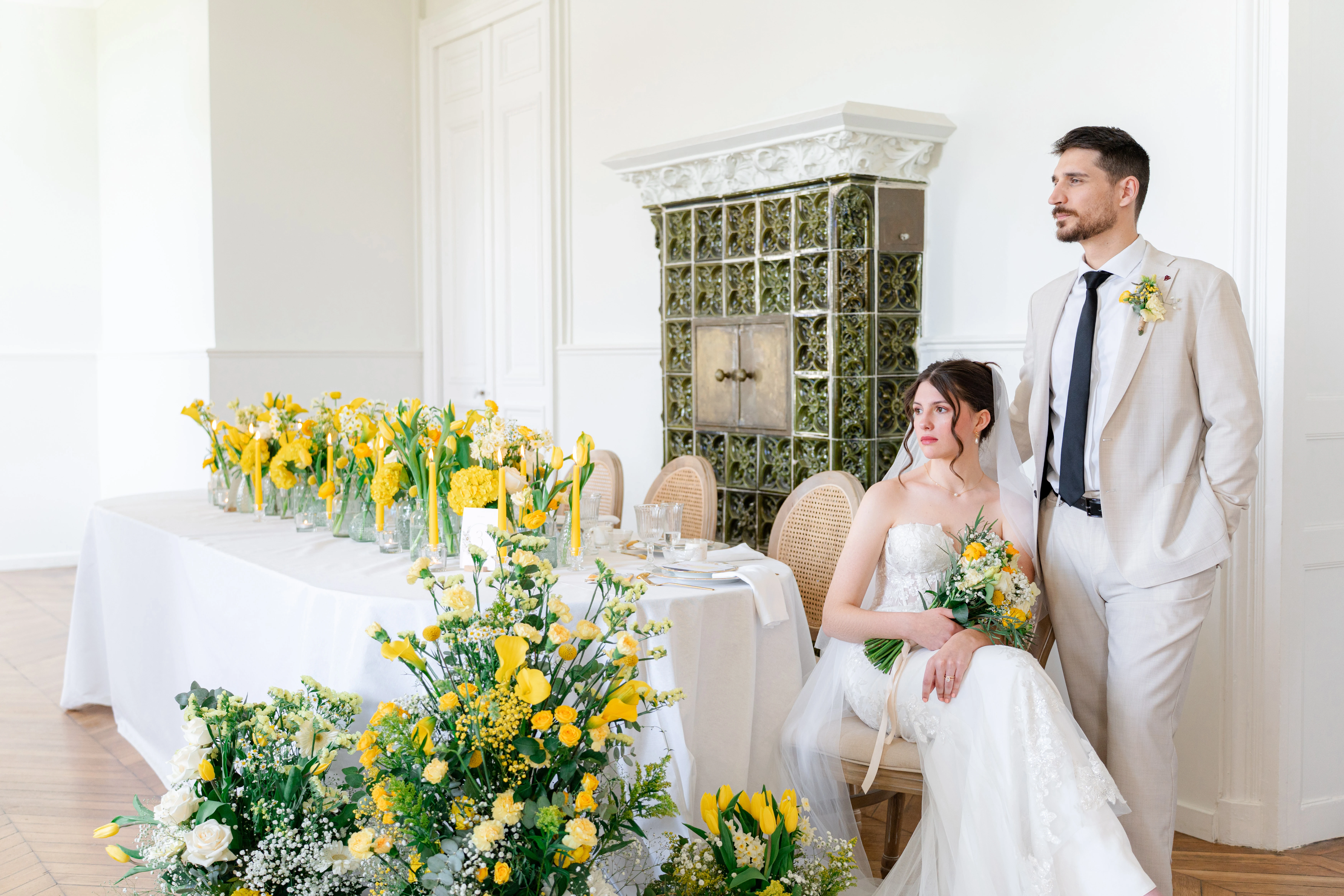 Salle de réception spacieuse pour mariage au Domaine du Grand Morin.