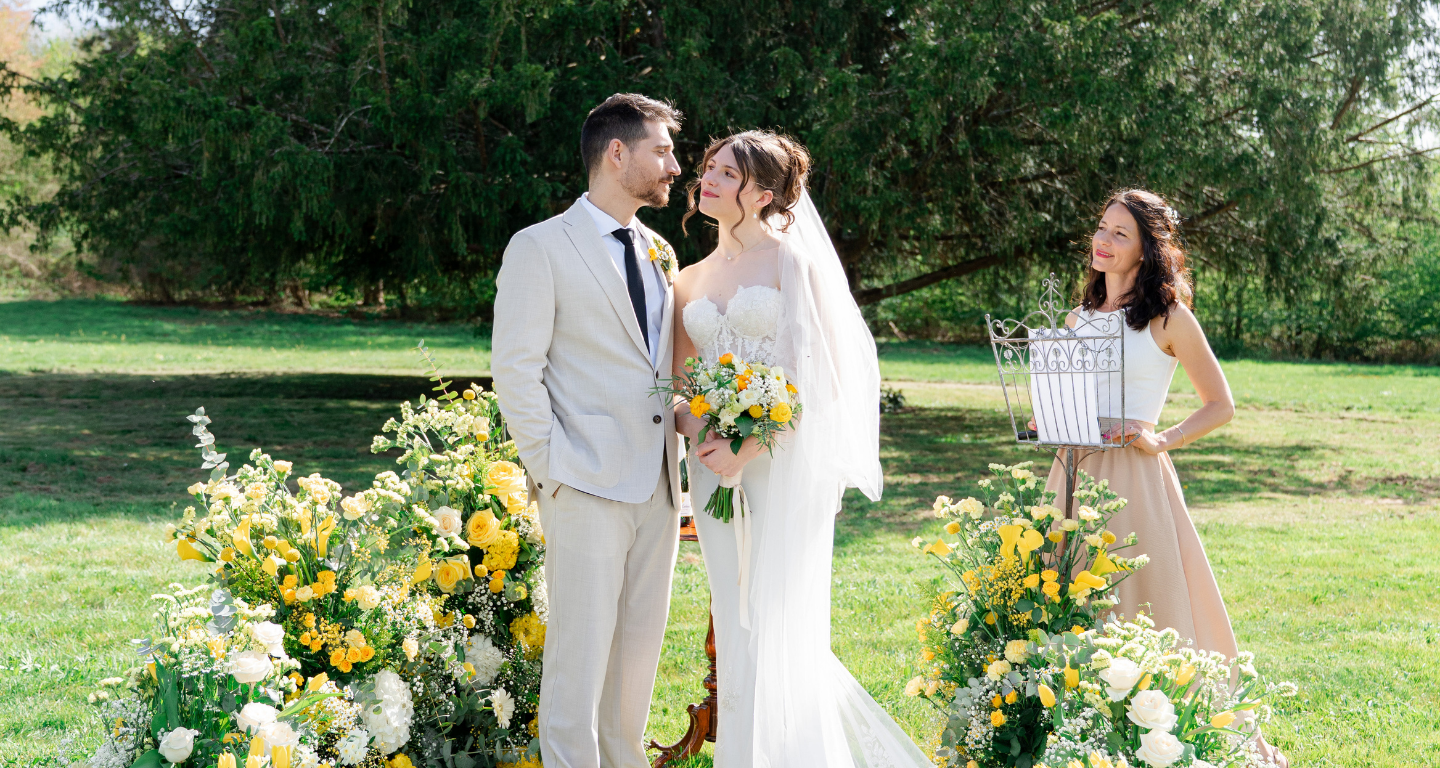 Cérémonie de mariage en plein air au château du Domaine du Grand Morin.