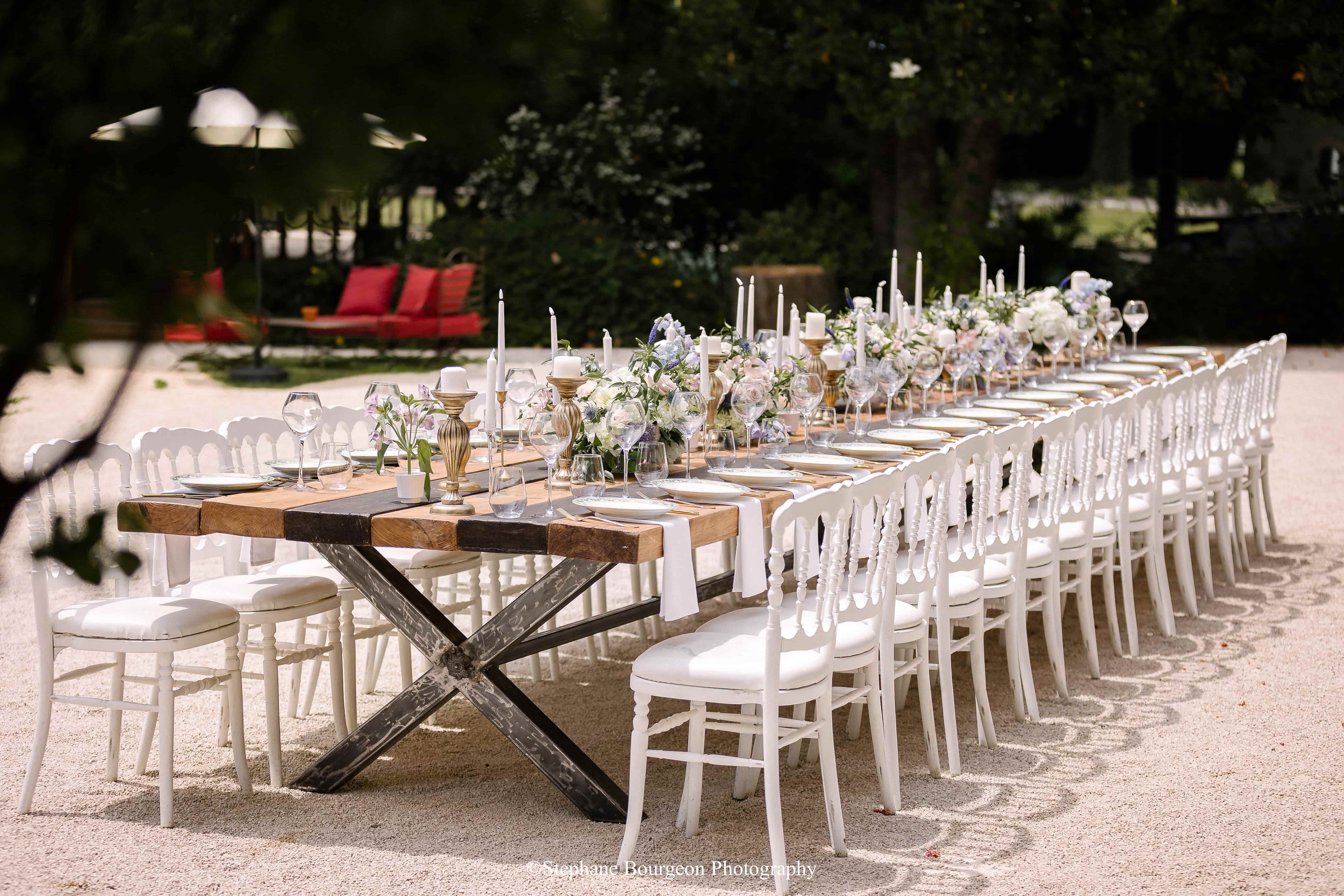 Diner devant le chateau