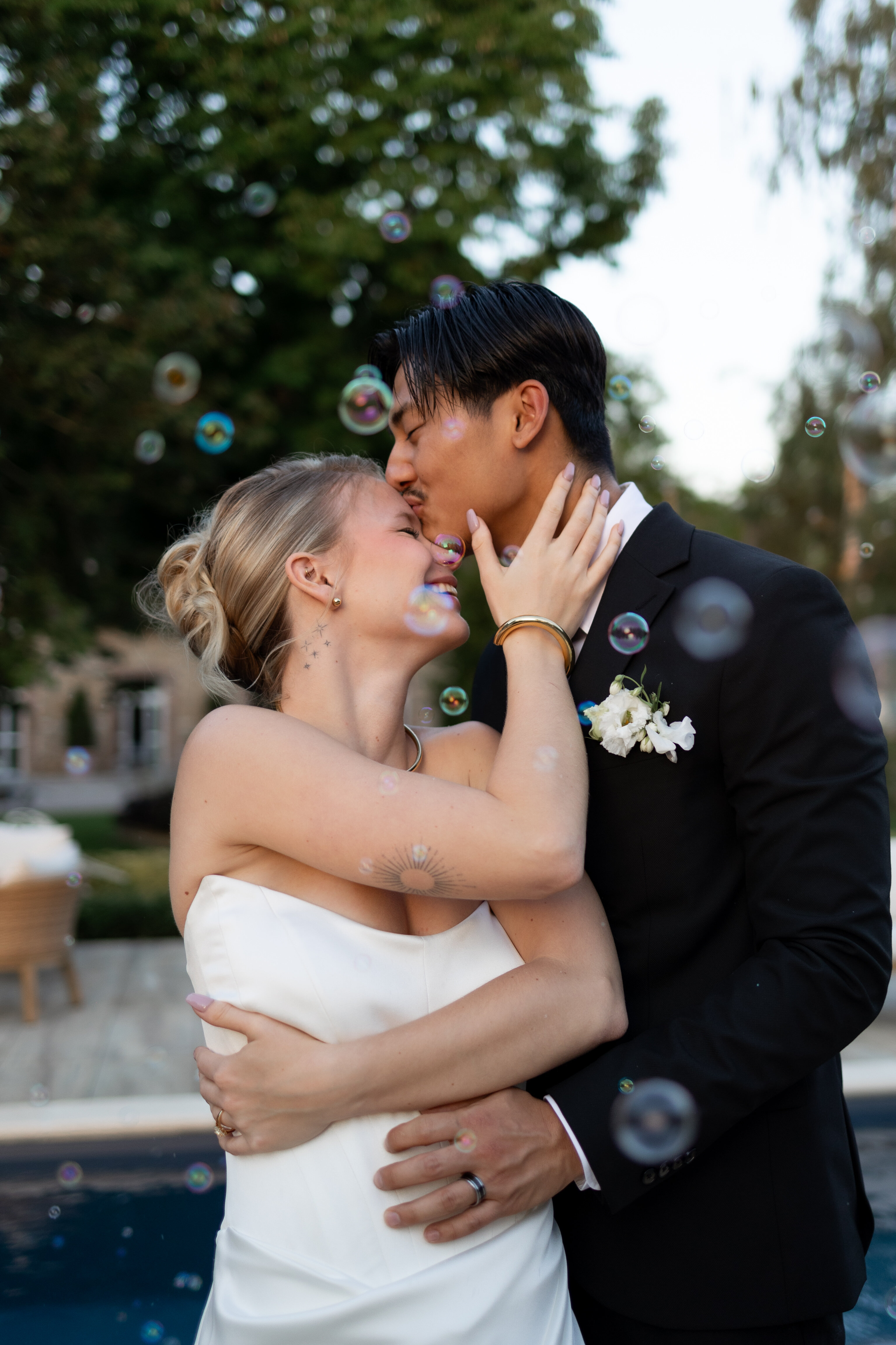 couple et bulles de savon