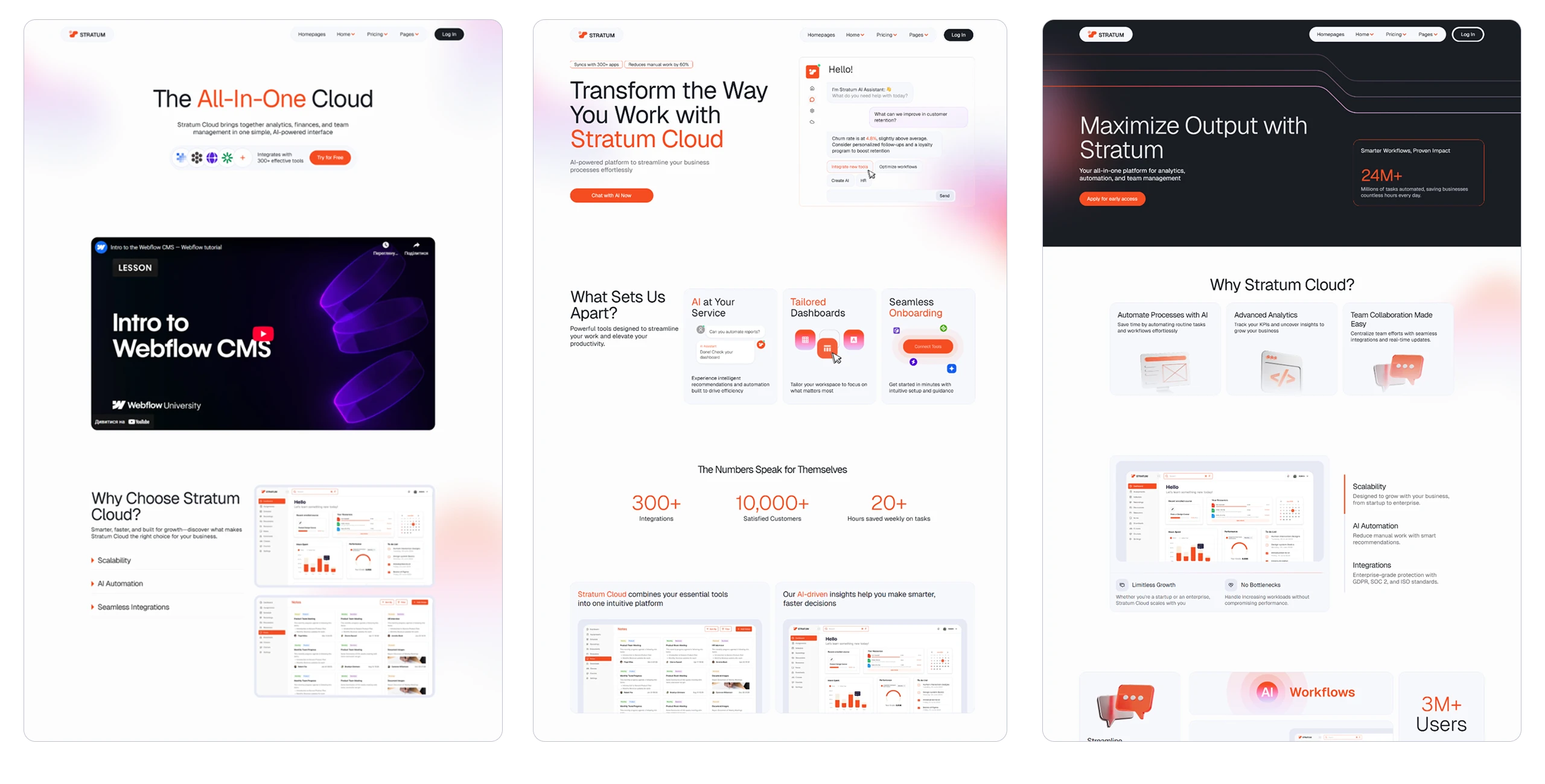 Showcase home pages