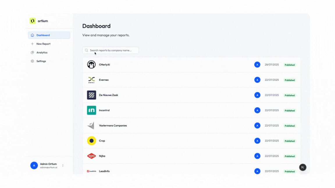 Ortium report product video
