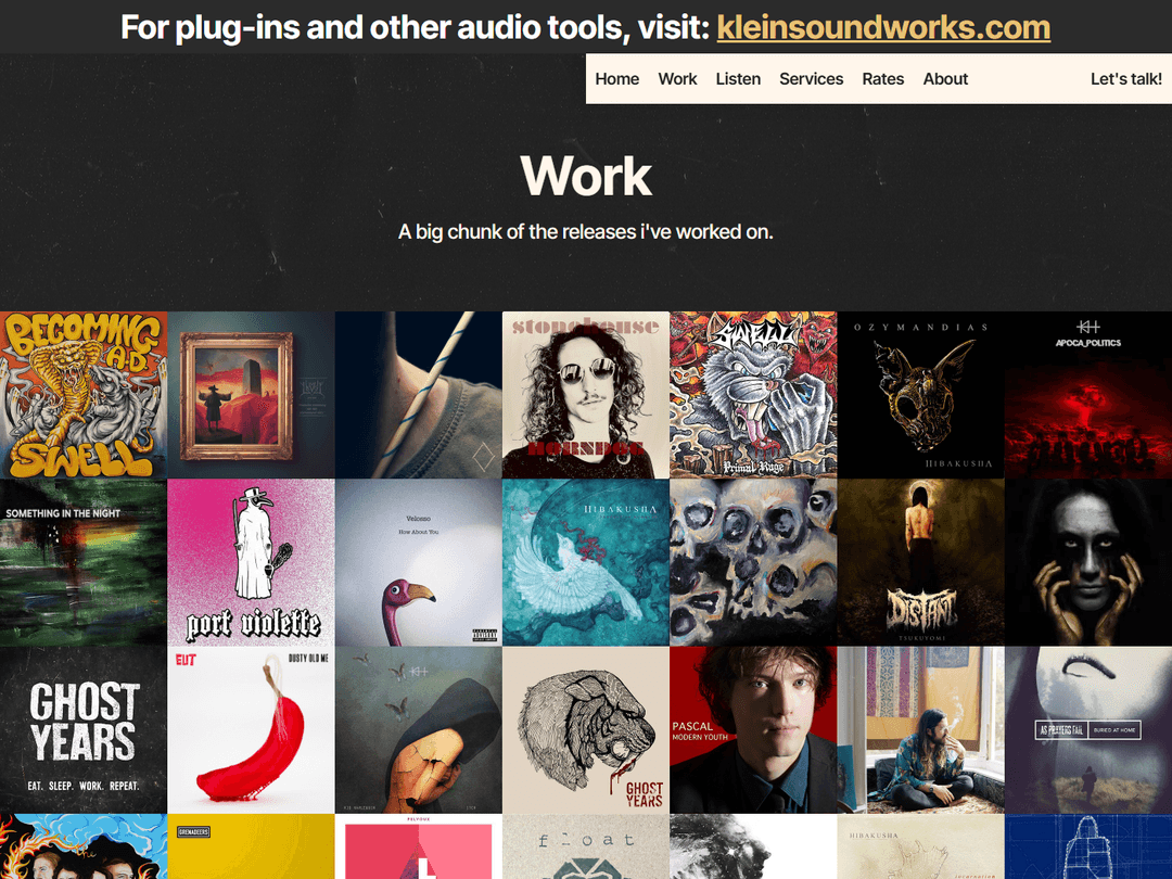 Klein Soundworks studio site