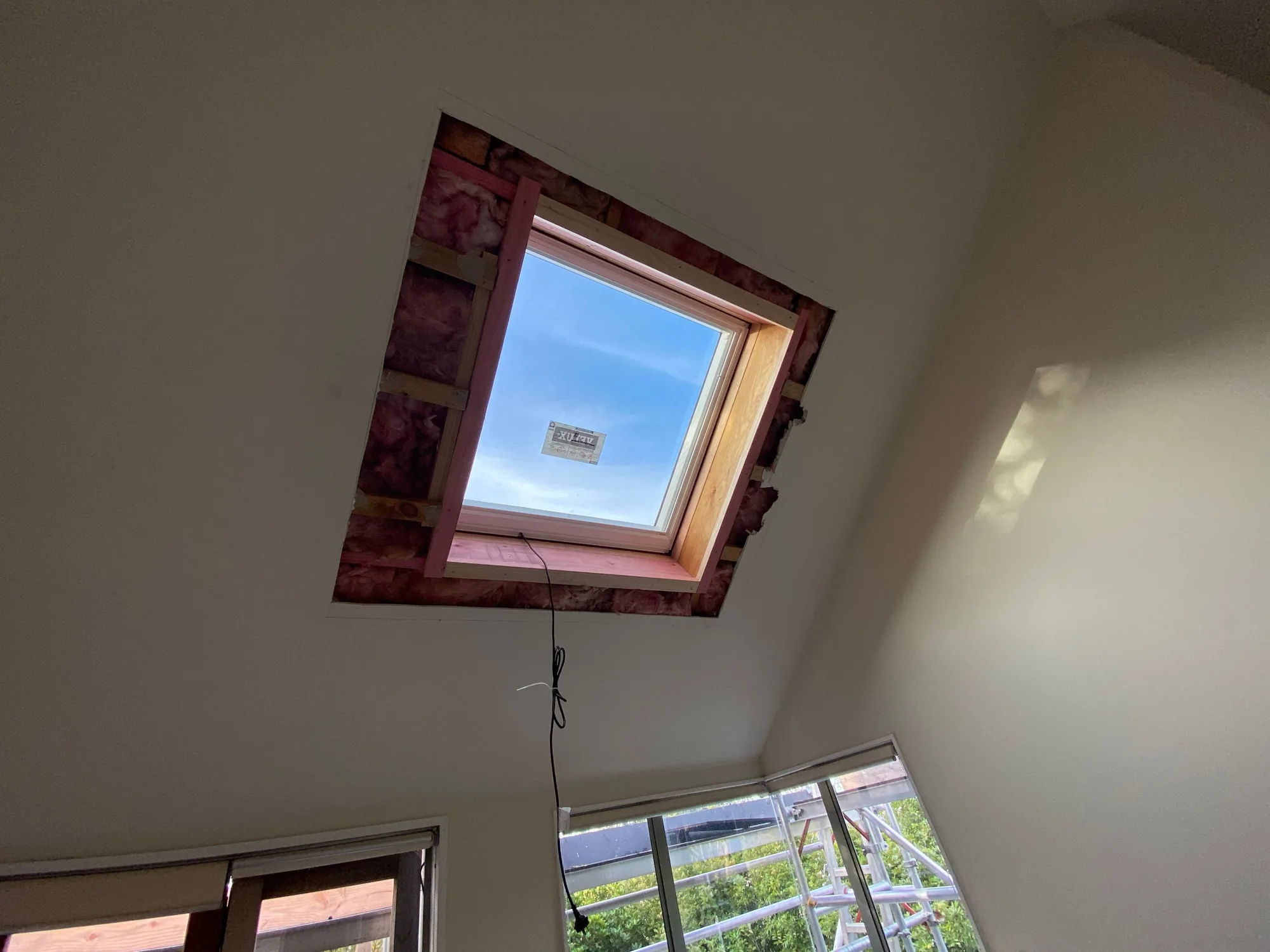 Interior framing around a new VELUX skylight in Herne Bay