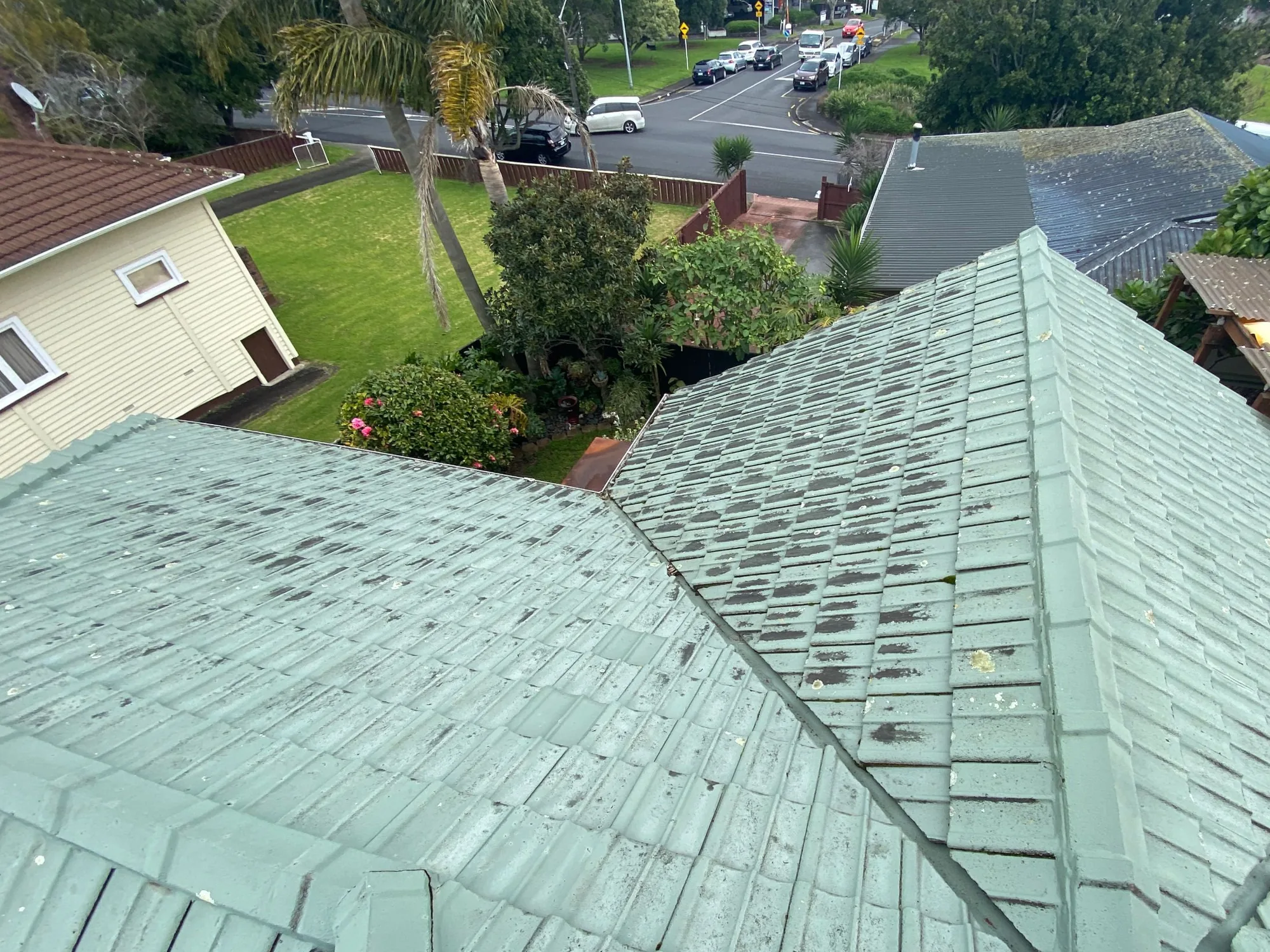 Tiled valley and hips on the original Morningside roof