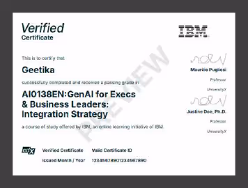 IBM Sample Certificate