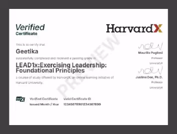 HarvardX Sample Certificate
