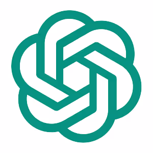 OpenAI logo consisting of an abstract green geometric pattern forming a hexagonal shape.