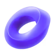 Glossy blue 3D torus shape with soft shading.