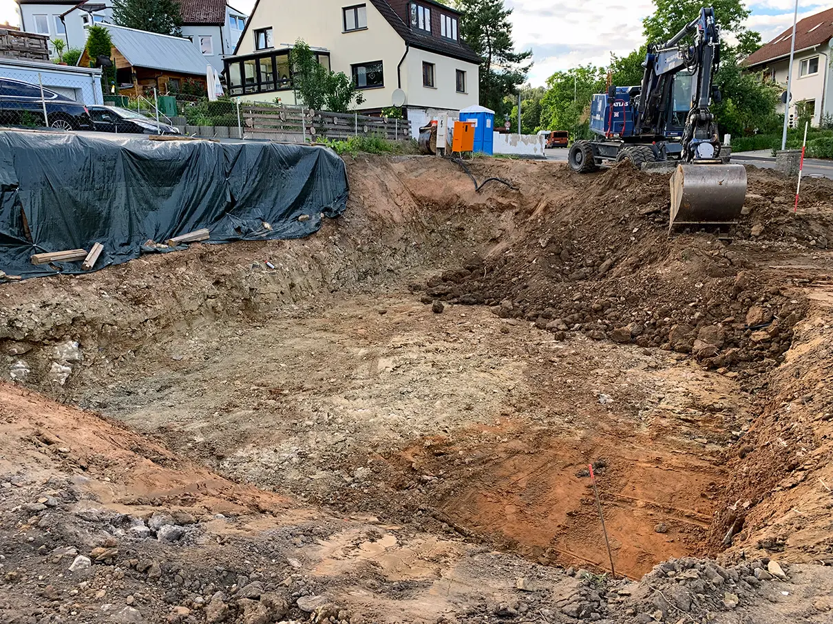 Baugrube eines Frankenhauses