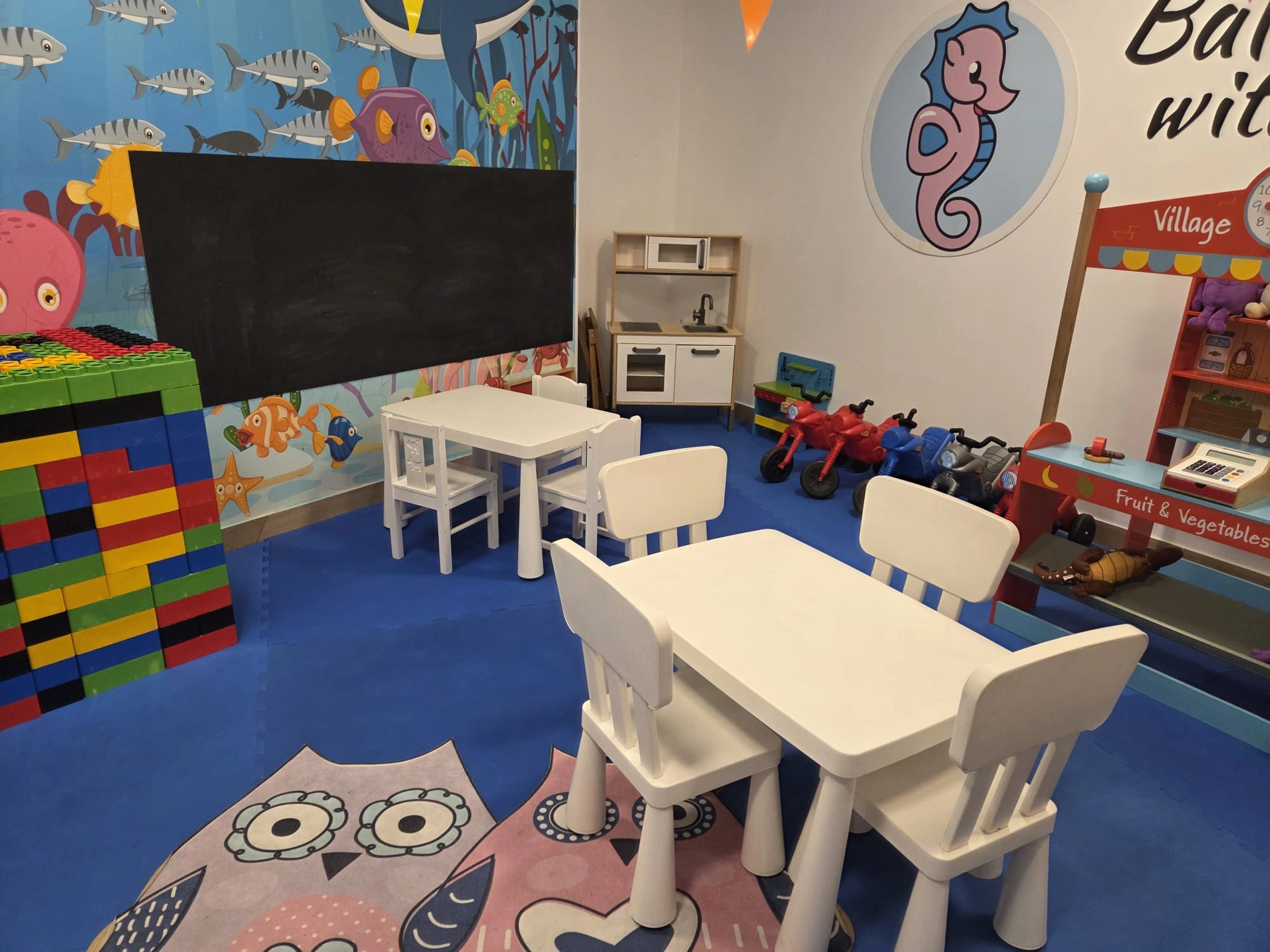 Room for children with colorful toys and playroom