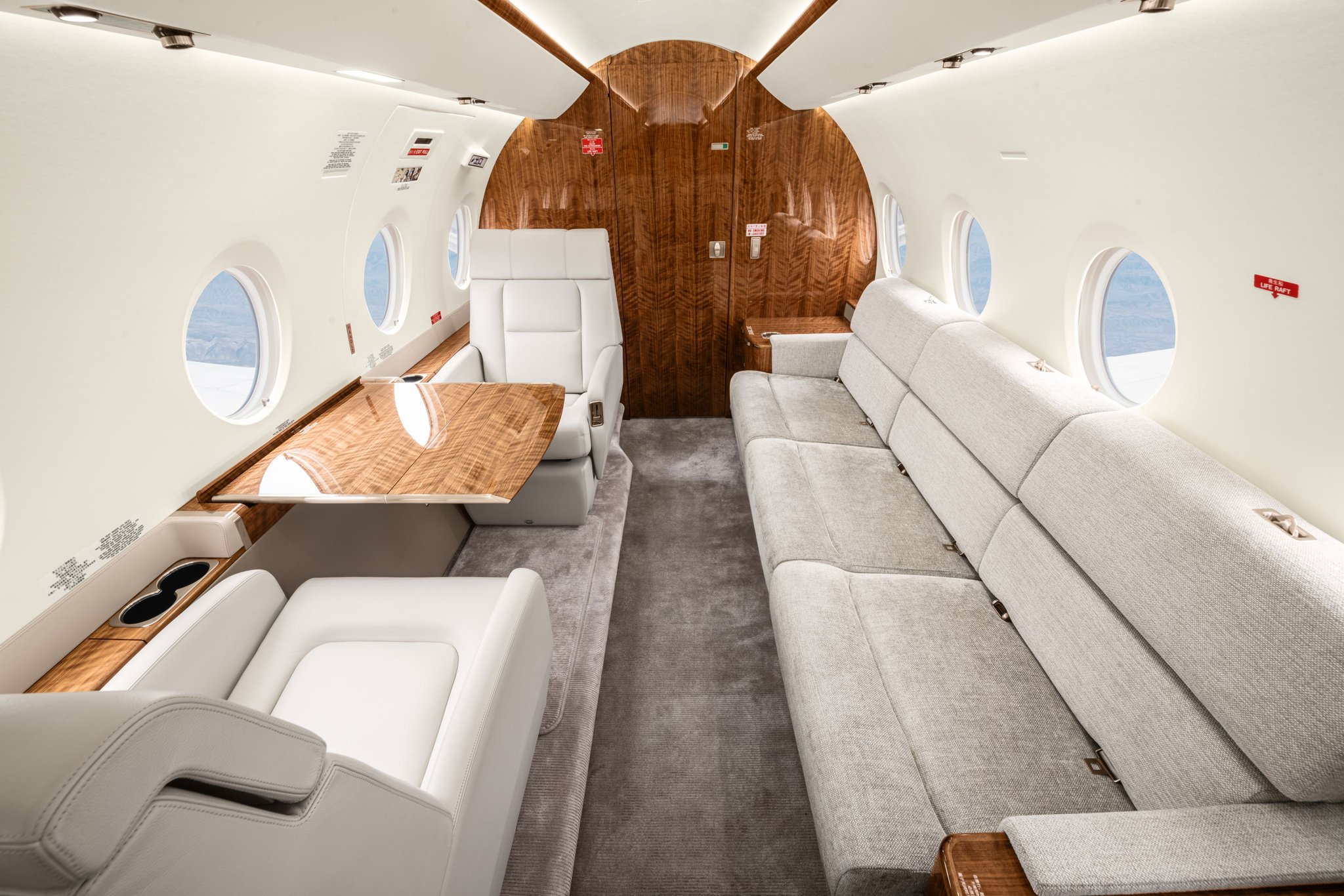2019 Gulfstream G280 SN 2186 cabin, aft cabin with table extended