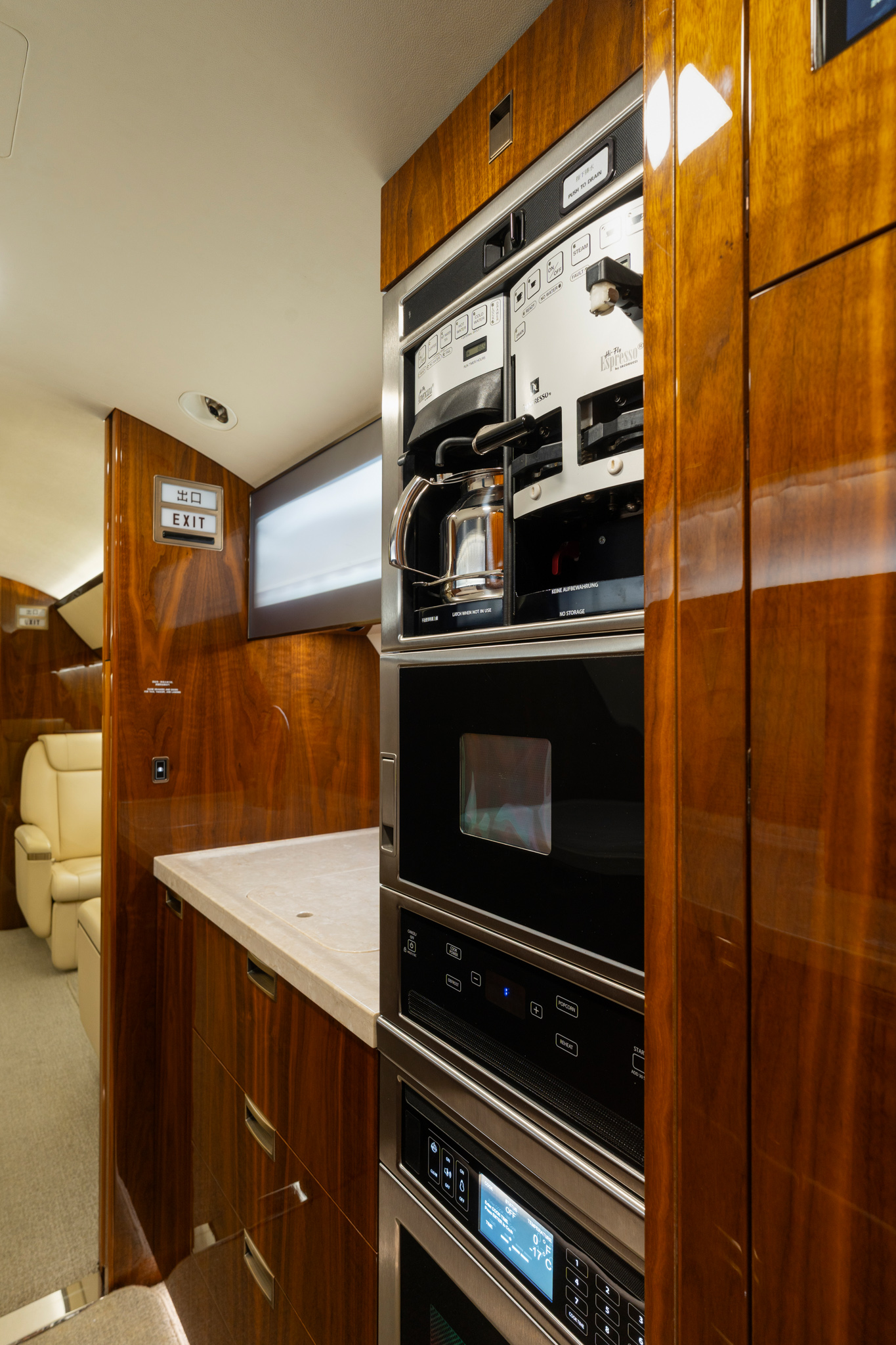 2015 Gulfstream G650ER SN 6098 galley ovens and coffee maker