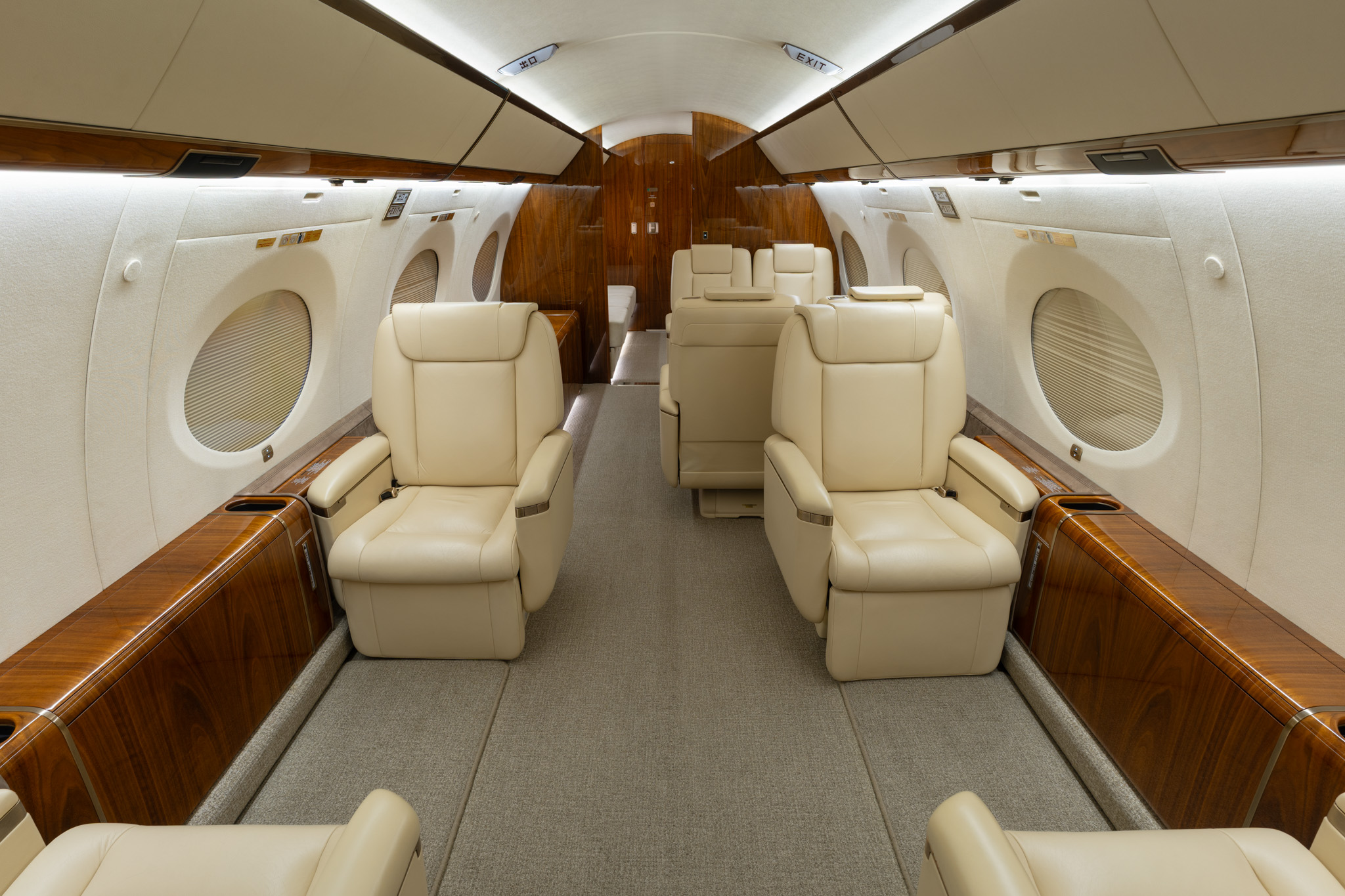 2015 Gulfstream G650ER SN 6098 club seating looking aft
