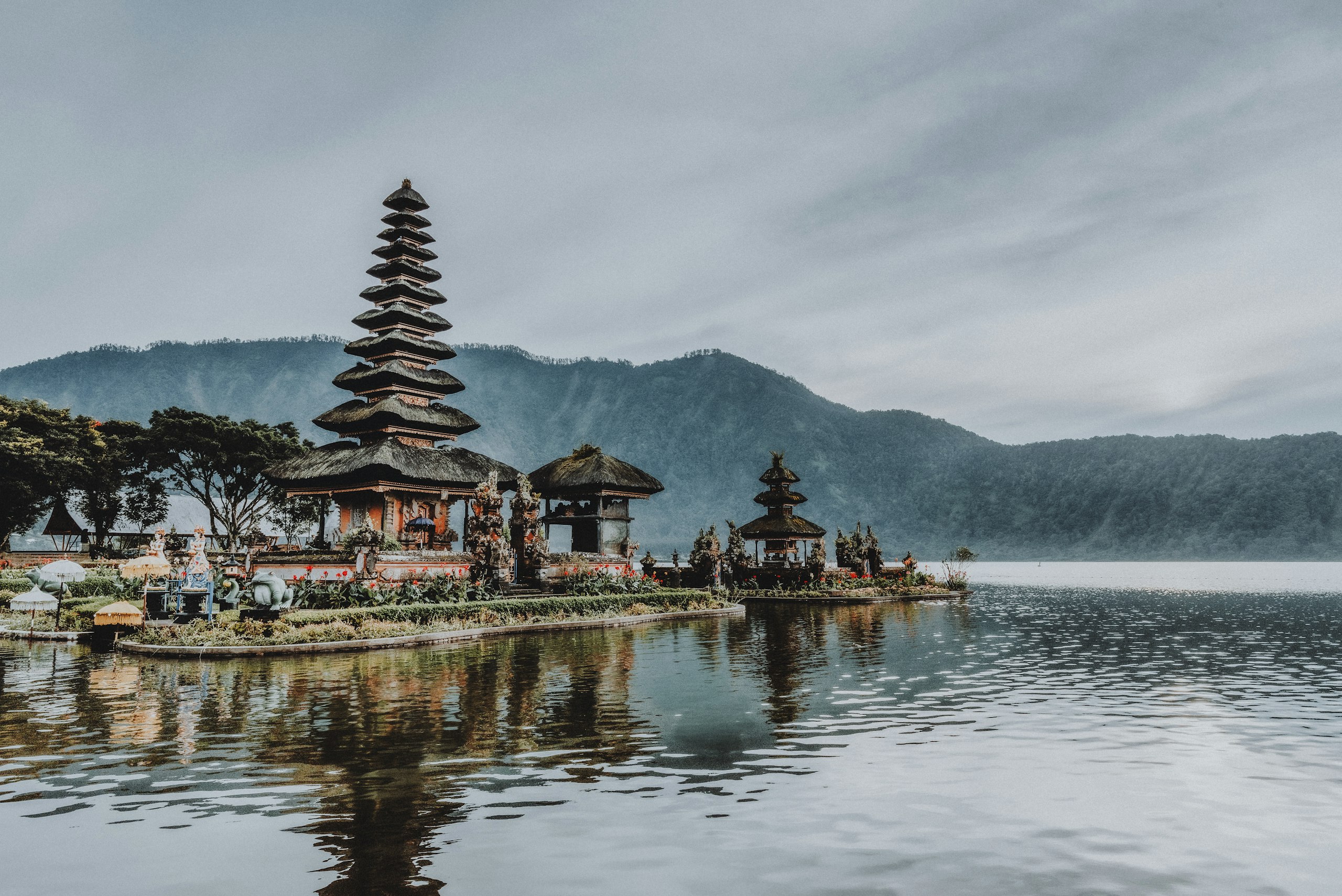Pura Ulun Danu Beratan temple on Lake Bratan in the Bali highlands