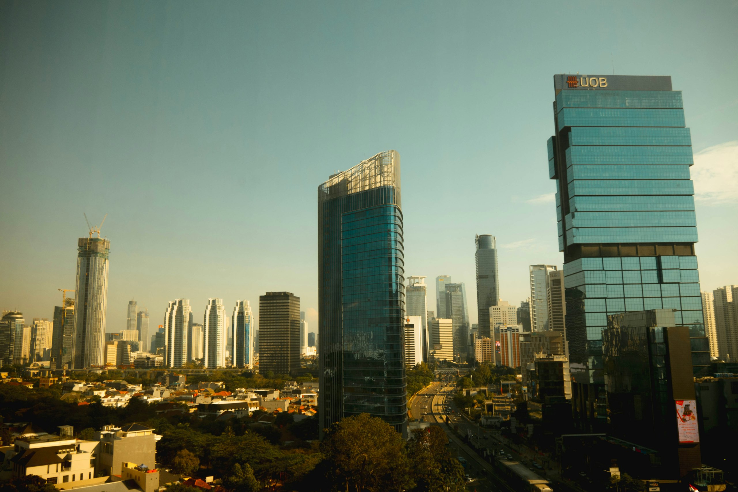 Jakarta skyline with the office towers of the Sudirman business district