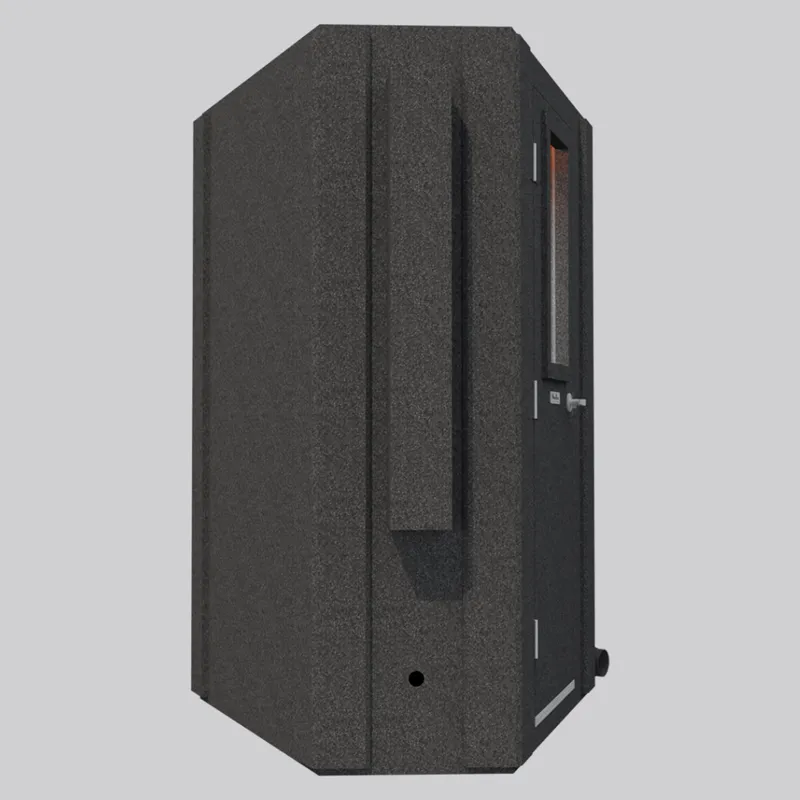 The MDL 127 LP E Double-Wall WhisperRoom sound booth, shown from the rear to highlight the built-in ventilation system.
