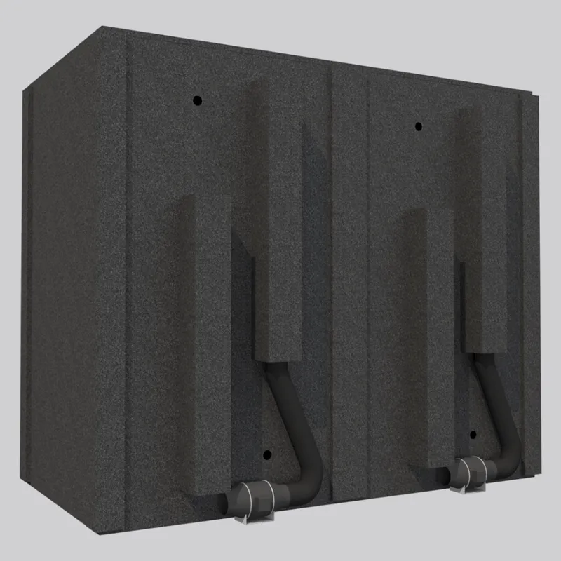 The MDL 4896 S Single-Wall WhisperRoom sound booth, shown from the rear to highlight the built-in ventilation system.