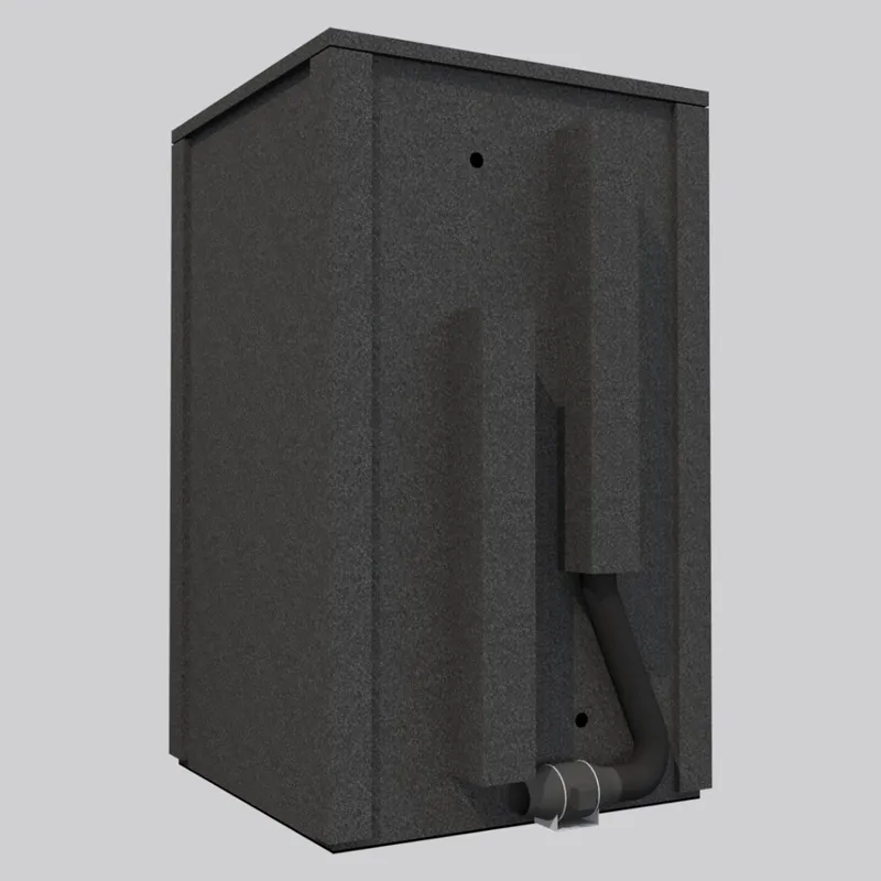 The MDL 4848 E Double-Wall WhisperRoom sound booth, shown from the rear to highlight the built-in ventilation system.