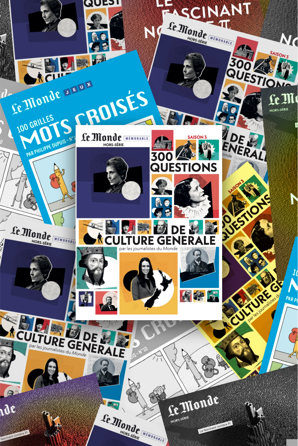 Accumulation de magazine Le Monde (Mots croisée, culture générale, hors séries etc...)