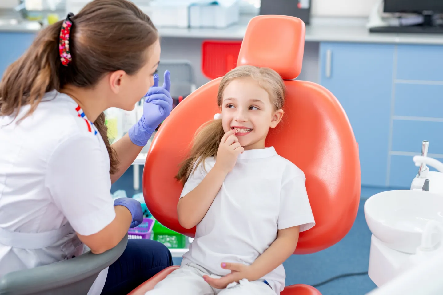 Child relaxing comfortably during a dental visit