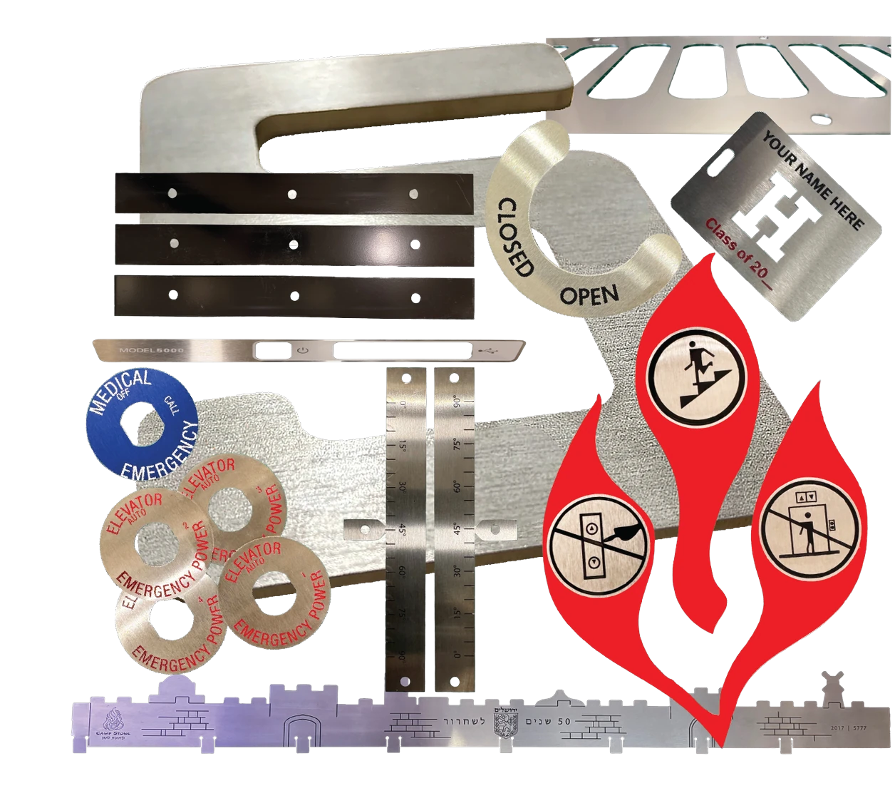 Laser Cutting of custom metal nameplates at Specialty Nameplate & Manufacturing
