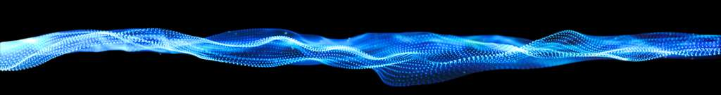 A twisting abstract graphic crossing the black background on the home page of Slingr, a software development firm