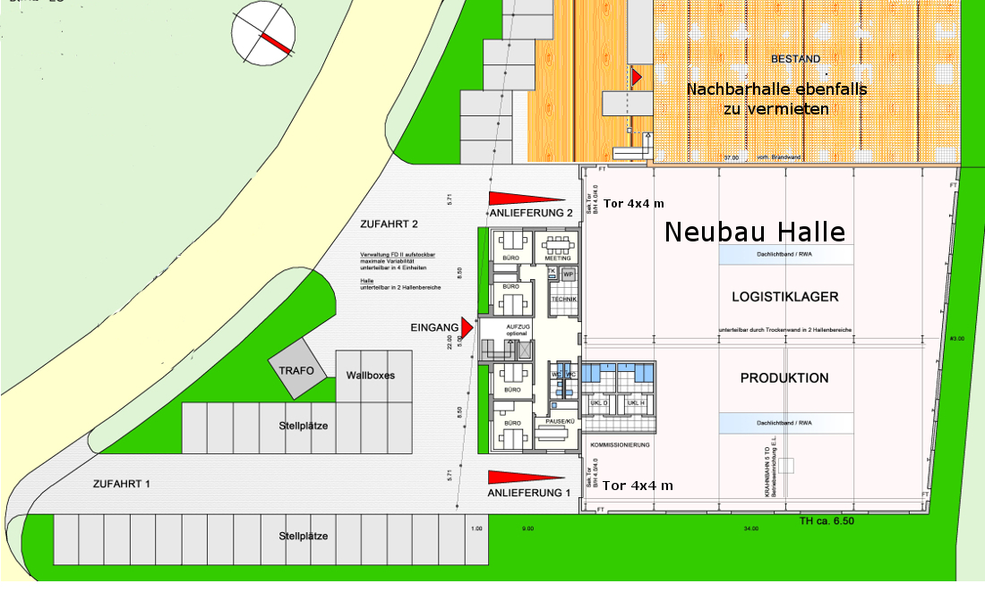 Grundriss Gewerbehalle