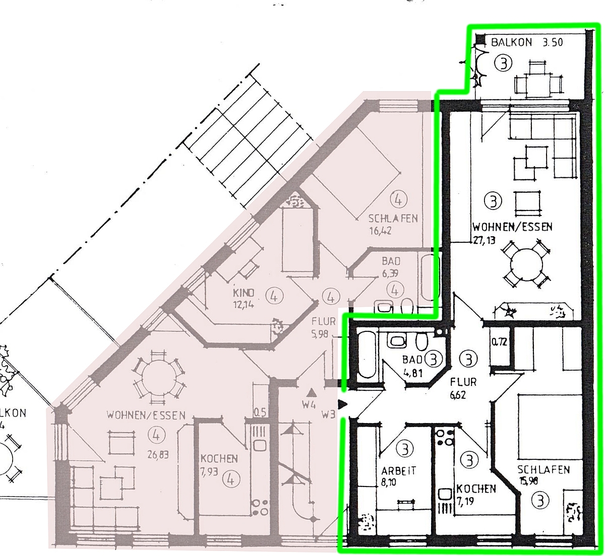 Grundriss Wohnung 1. OG