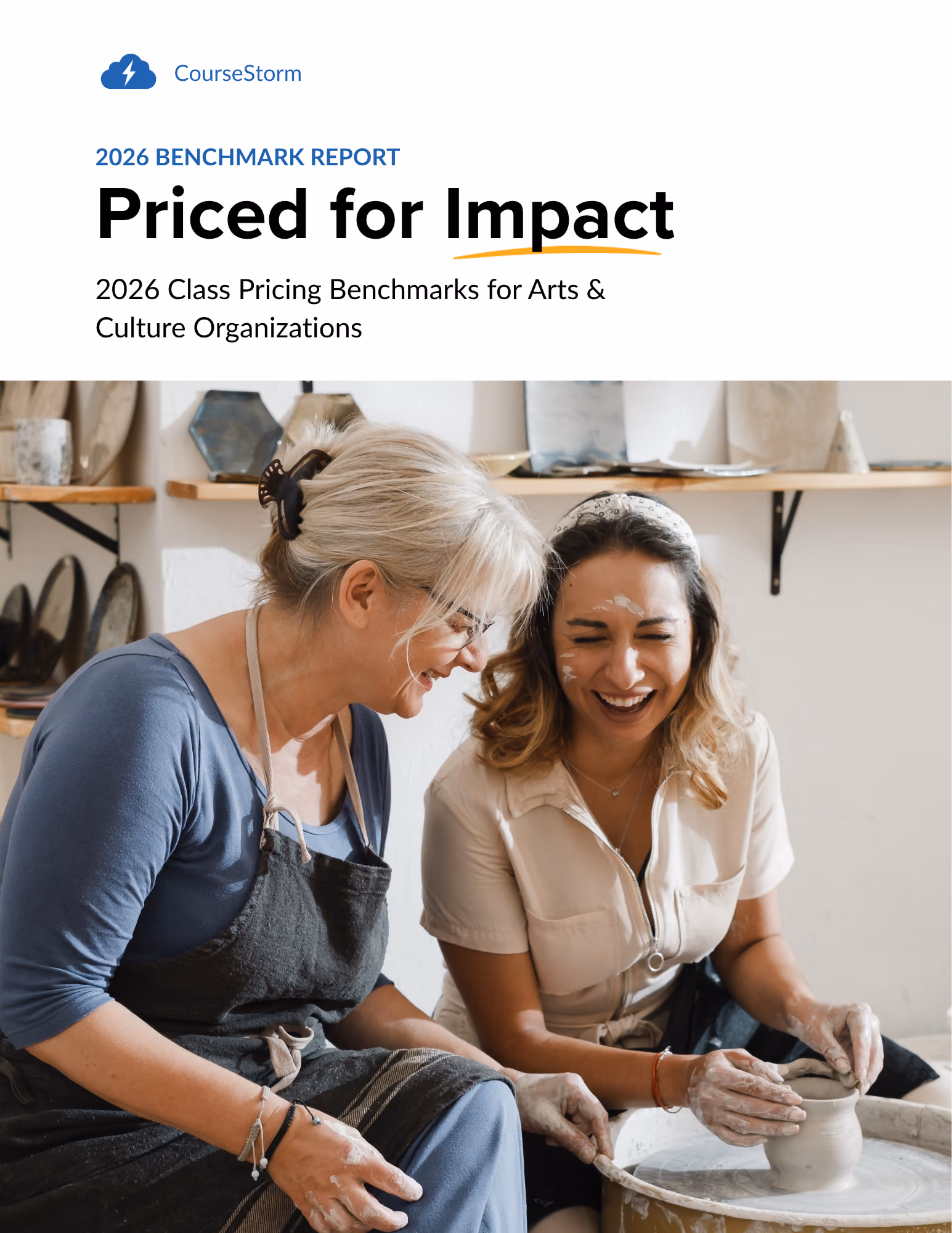 Cover: Priced for Impact - 2026 Class Pricing Benchmarks for Arts & Culture Organizations by CourseStorm
