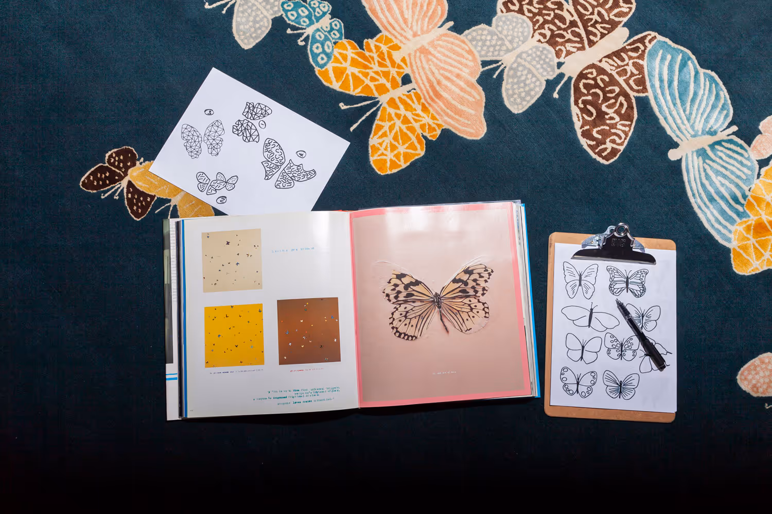 Contemporary Designer Area Rugs, Butterfly Patterns, Luxury and Unique