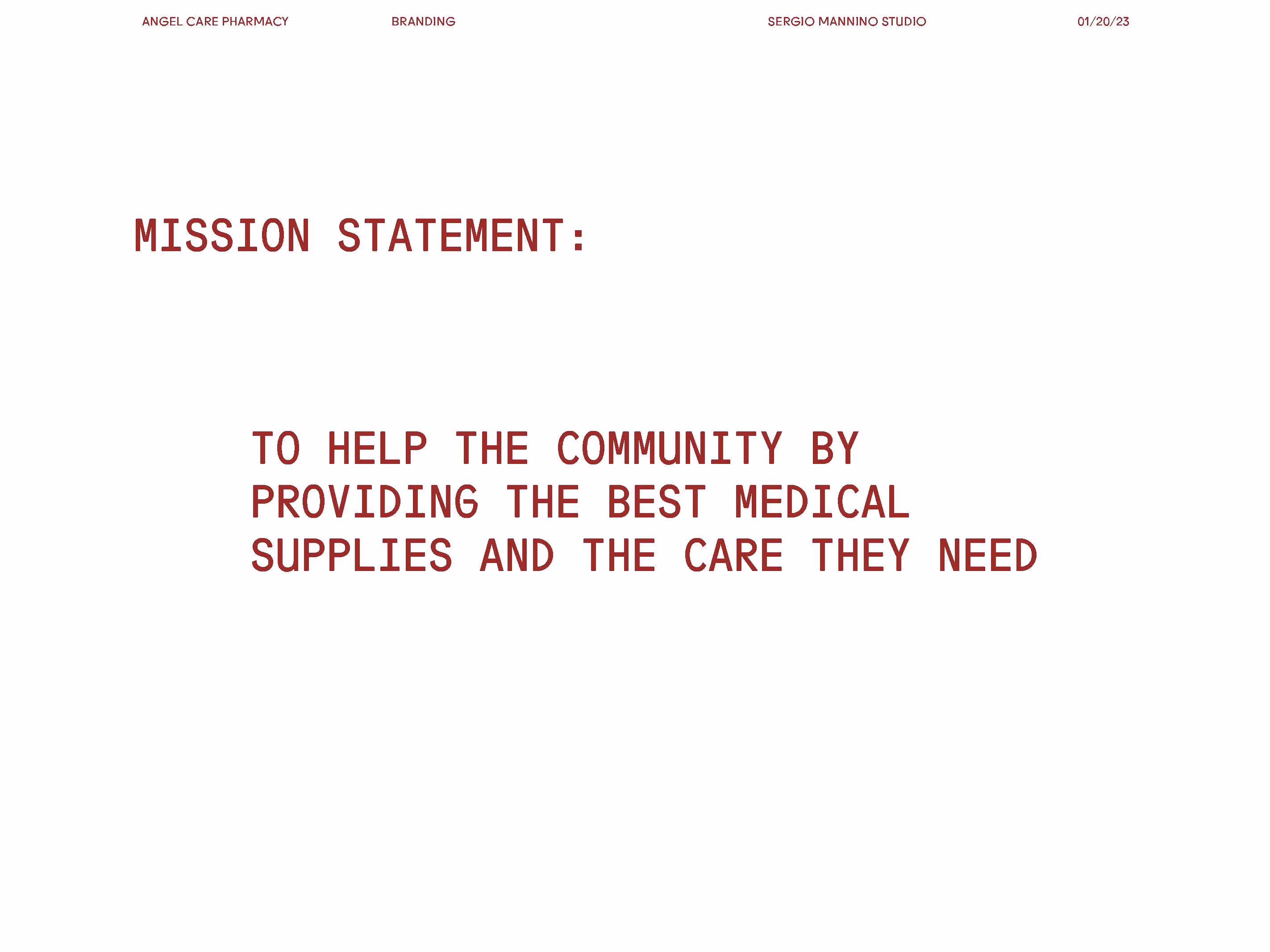 Angel Care Pharmacy Brand Identity Mission Statement