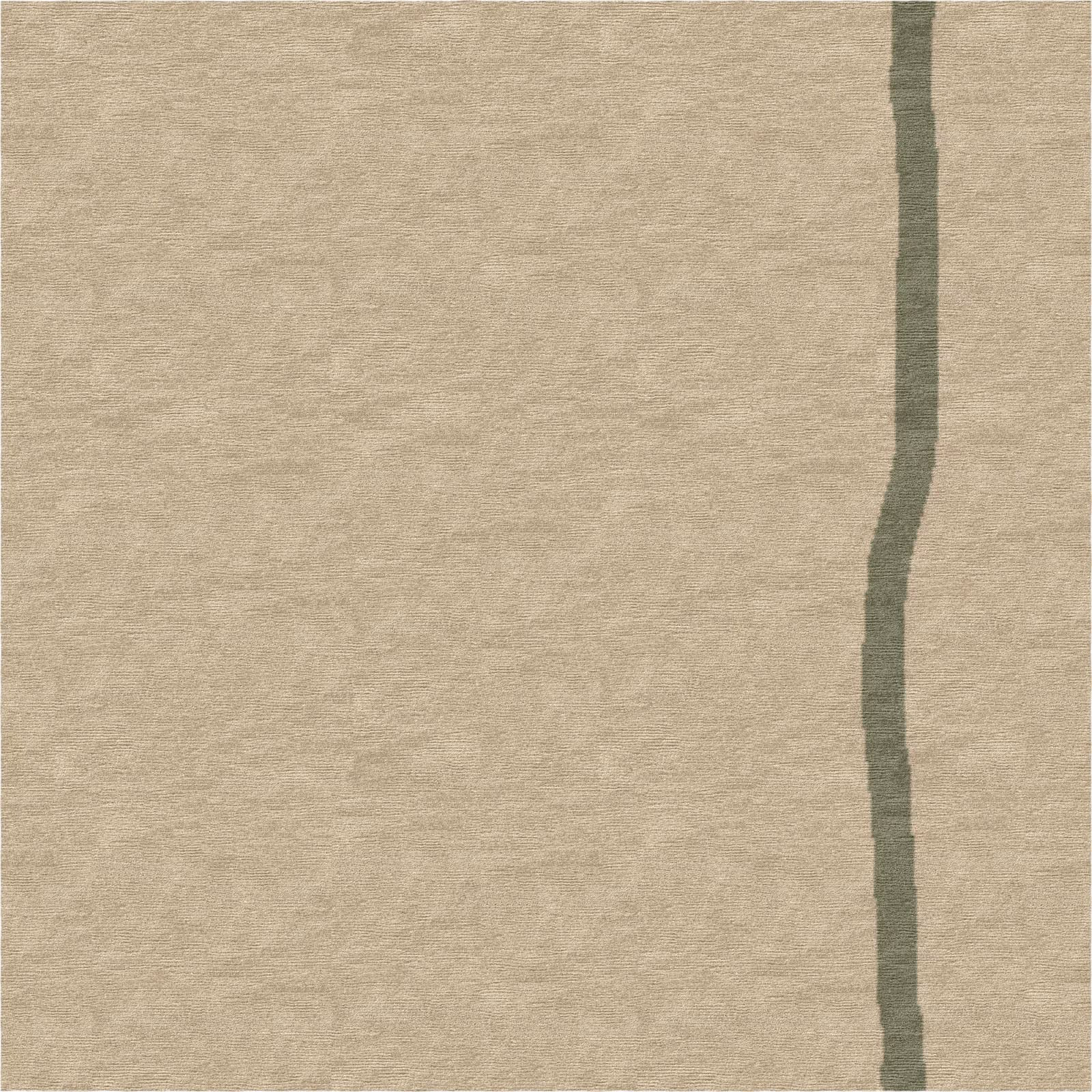 Minimalist green-lined traditional rug up close