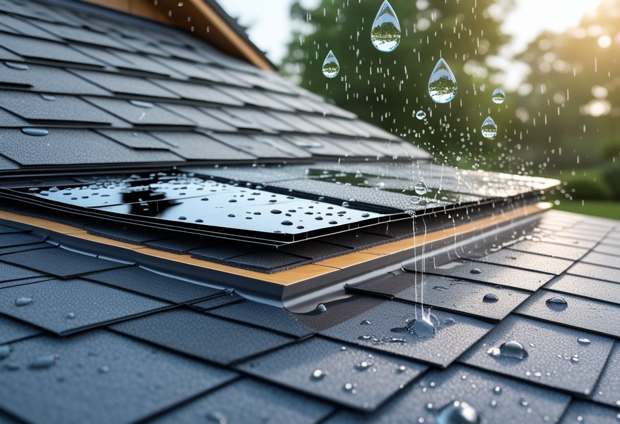 Underlayment is the layer that sits right under your roof shingles. It’s basically a backup shield, keeping water from leaking into your home if the top layer fails. 