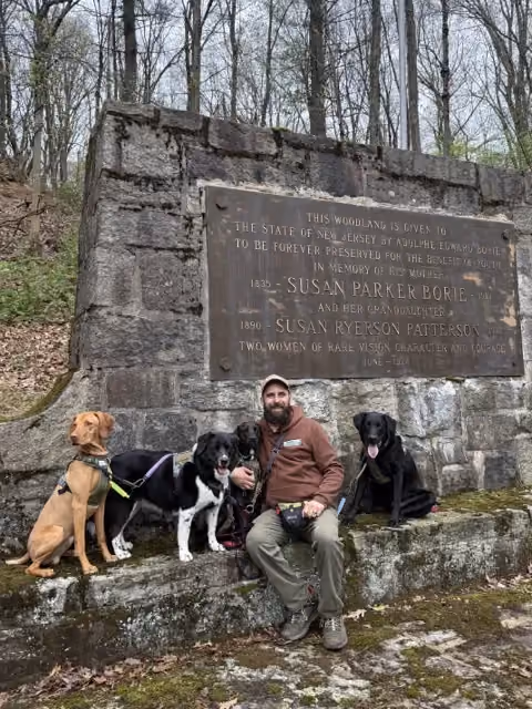 Pups and Recreation Dog Trainer at Hacklebarney State Park in Chester NJ. 