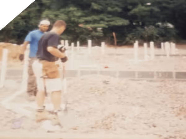 Flavio working on his first new construction project in Harrington Park, NJ in 2004.
