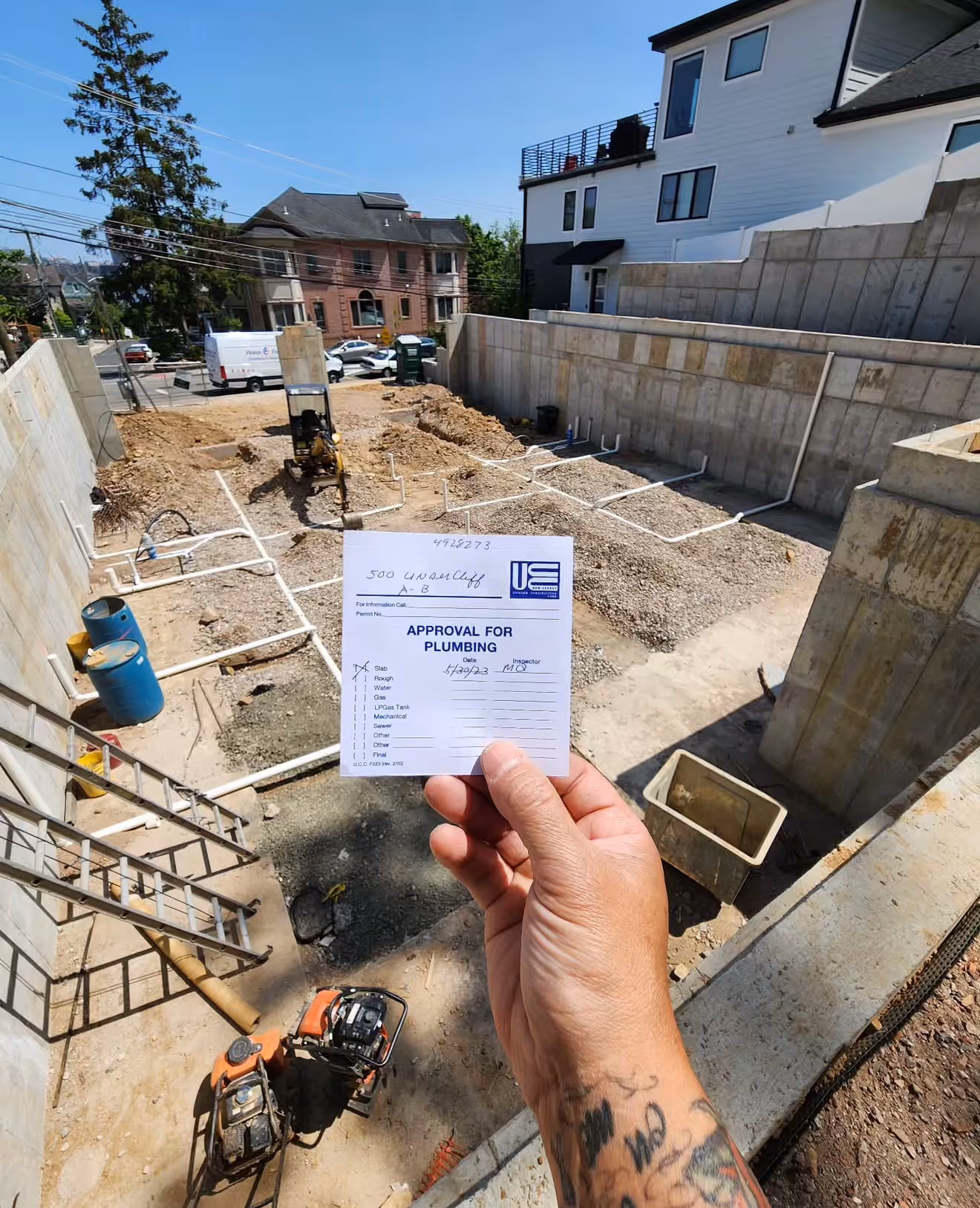 Underground plumbing for new project.