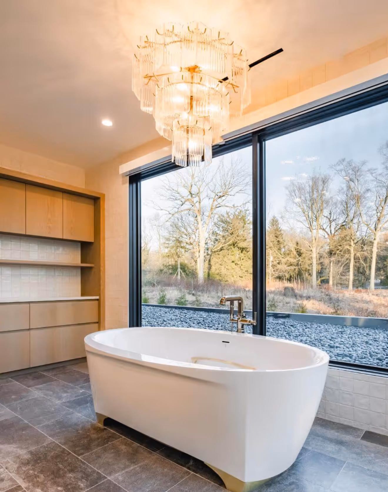 Luxury custom free standing tub installed by us. 