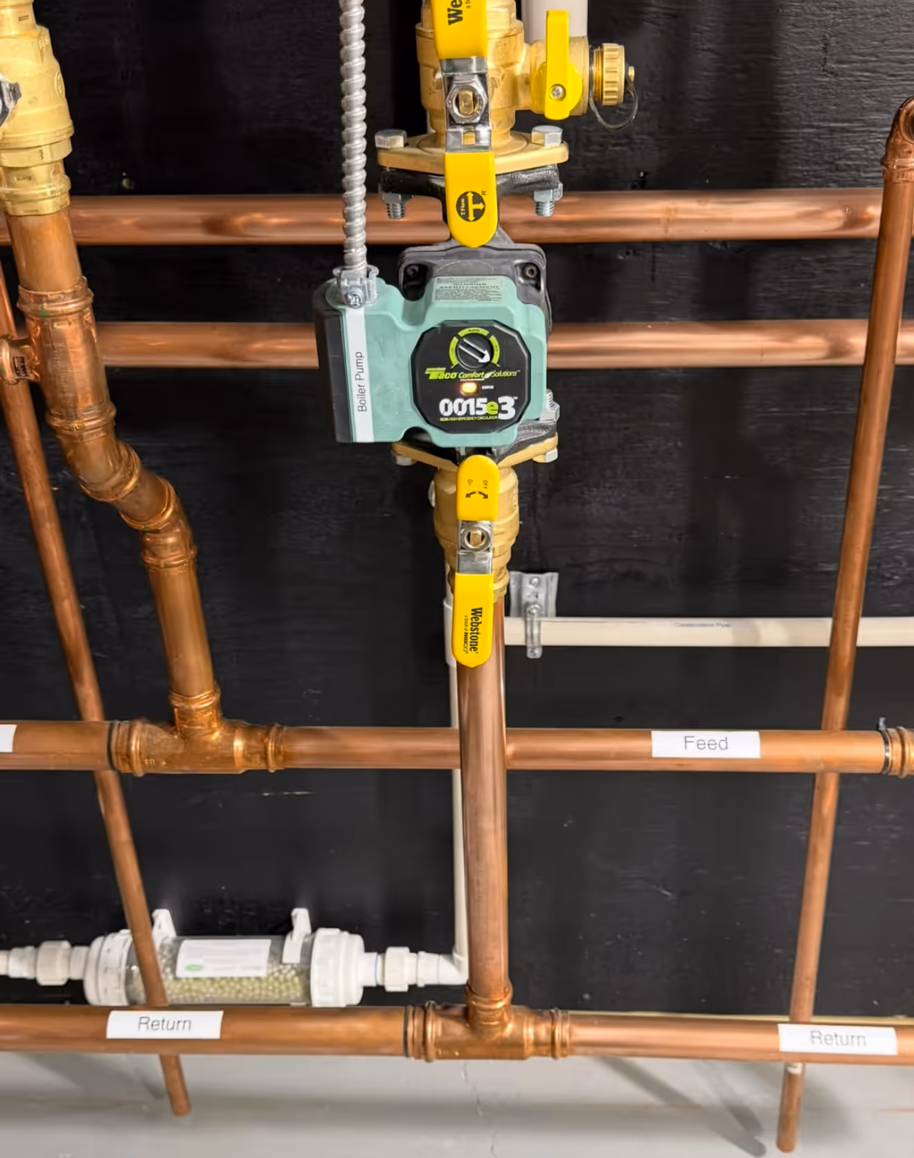 Manifold close up and labeled. 