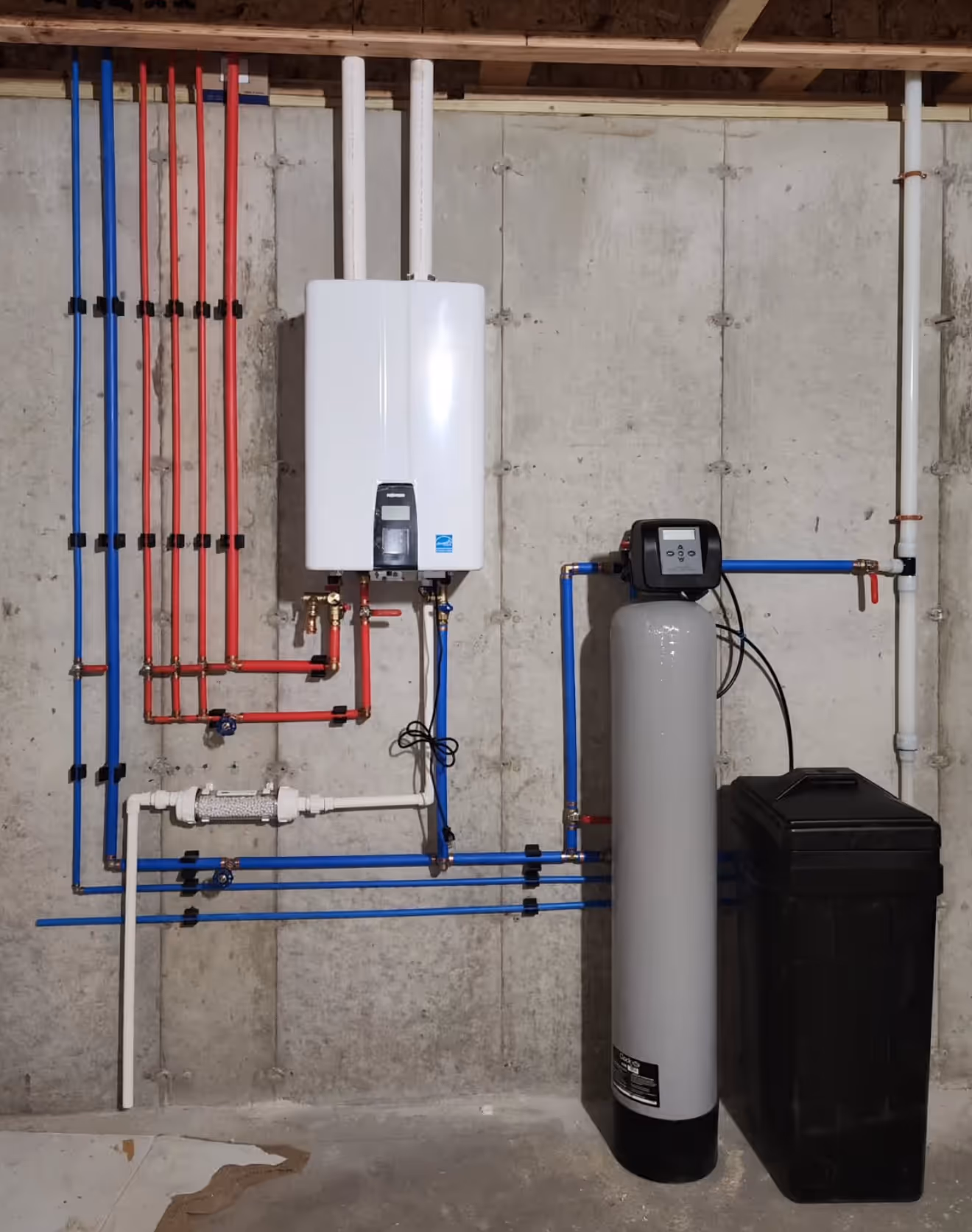 Installation of water treatment and hot water heater.