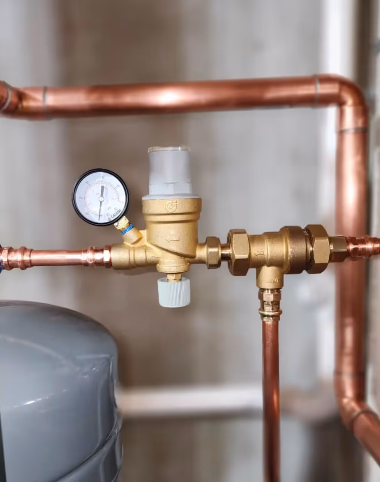 Close up of a gas line installation pipe. 