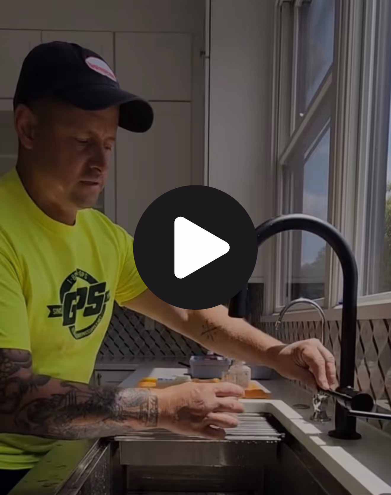 Free water quality test done by plumbing technician.